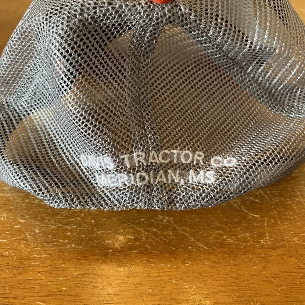 Kubota Tractor Hat Cap Orange And White Mesh Back Adjustable